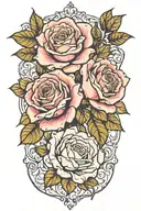dying roses tattoo design idea