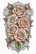 dying roses tattoo design idea