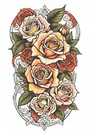 roses dying  tattoo design idea