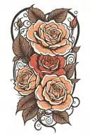 roses dying  tattoo design idea