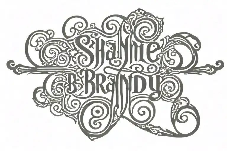 Ambigram tattoo with these two names Shanes Brandy tattoo design idea