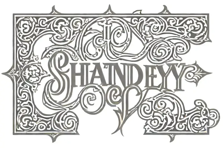  rotational Ambigram with the names Shanes Brandy where Shane is clearly ready upright and when inverted it reads brandy tattoo design idea
