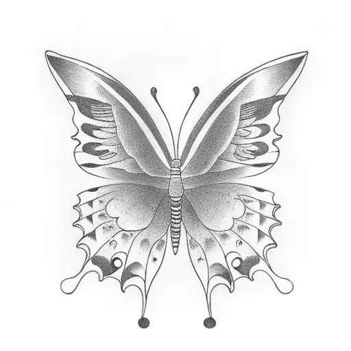 butterfly, Japanese, moon tattoo design idea