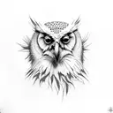Raven owl tattoo design idea