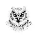 Raven owl tattoo design idea