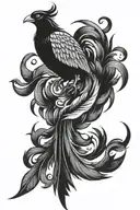 phoenix bird feathers tattoo design idea