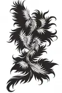 phoenix bird feathers tattoo design idea