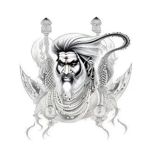 aghori shiva with irazumi  tattoo design idea