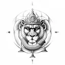 lord narsimha, clock, bow and arrow, snake tattoo design idea
