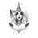 witchy woman script  tattoo design idea