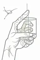 skeleton hand holding a glass tattoo design idea
