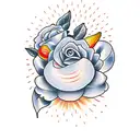 strawberries and mango tattoo design idea