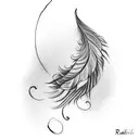 Radhika name with feather in devnagari  tattoo design idea