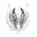 Radhika name with feather in devnagari  tattoo design idea