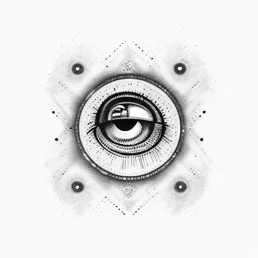  eyes that look like galaxy  tattoo design idea