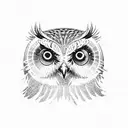 owl with eyes that look like galaxy  tattoo design idea