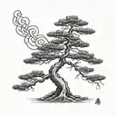 Japanese pine tree tattoo design idea
