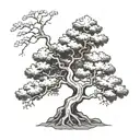 Japanese pine tree tattoo design idea