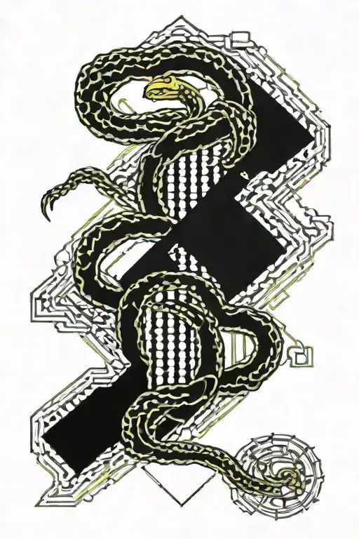 Gadsden flag morphing tattoo design idea