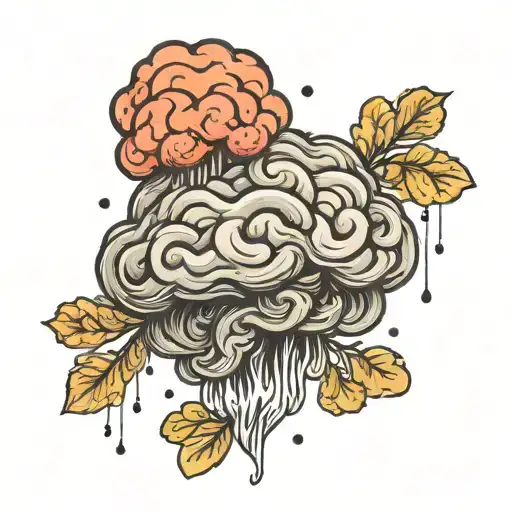 brain that is a rain cloud  tattoo design idea