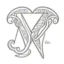 Polynesian tatto with the letters  A & O tattoo design idea