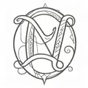 Polynesian tatto with the letters  A & O tattoo design idea