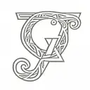 Polynesian tatto with the letters  A & O tattoo design idea