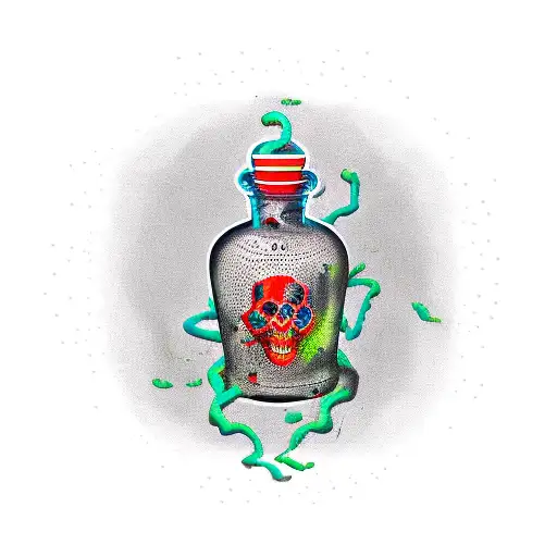 poison bottle tattoo design idea