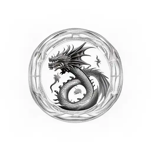 Dragon and Phoenix tattoo design idea