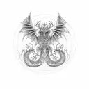 Russian putin dragon tattoo design idea