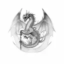 Russian putin dragon tattoo design idea