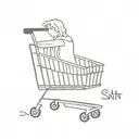 A shopping cart overflowing with Taylor Swift merchandise tattoo design idea
