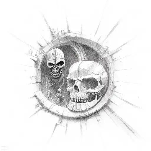 good VS evil, struggle, success tattoo design idea