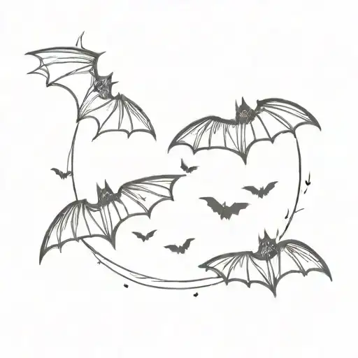 the phase 'devour me' with bats flying tattoo design idea