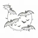 the phase 'devour me' with bats flying tattoo design idea