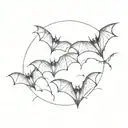 the phase 'devour me' with bats flying tattoo design idea