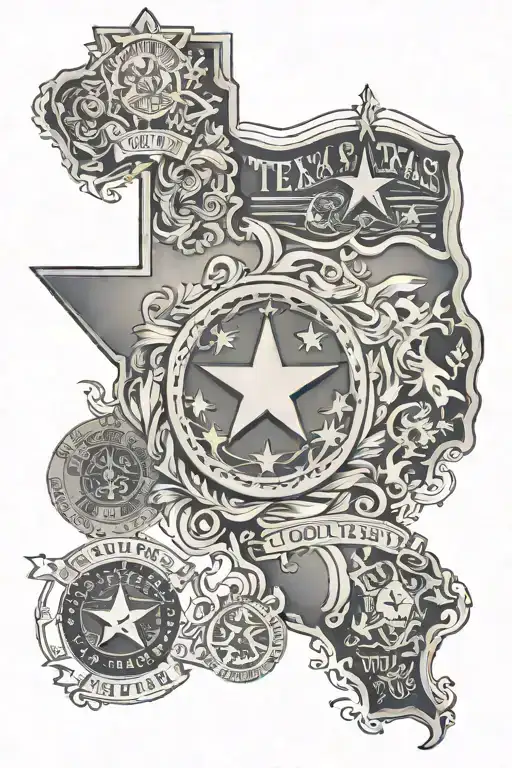 state of Texas theme sleeve tattoo design idea