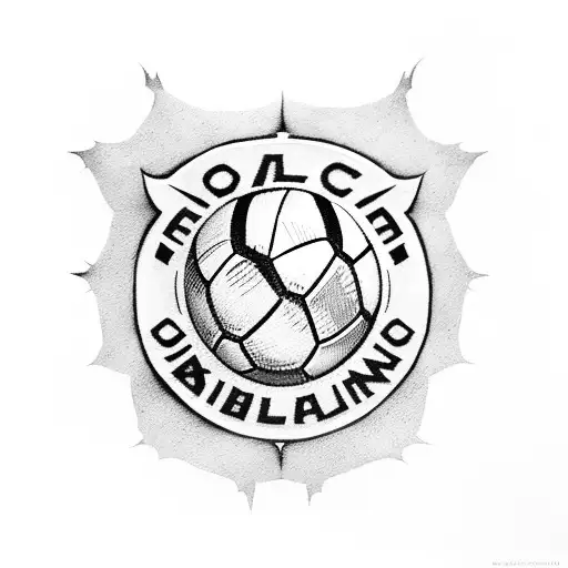 ac milan with football girl shoot tattoo design idea