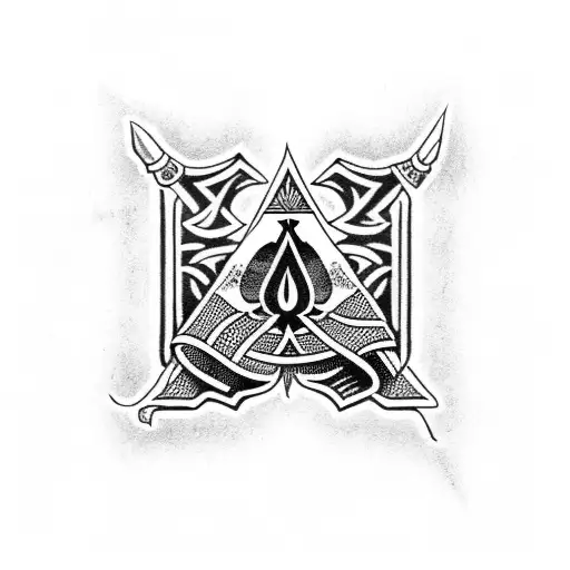ace of spades arrowhead tattoo design idea