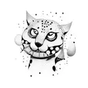 trash polka tattoo design idea