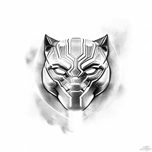 black panther whole body tattoo design idea