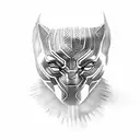 black panther whole body tattoo design idea