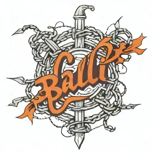 barbed wire with name calli tattoo design idea