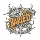 barbed wire with name calli tattoo design idea