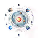 solar system tattoo design idea