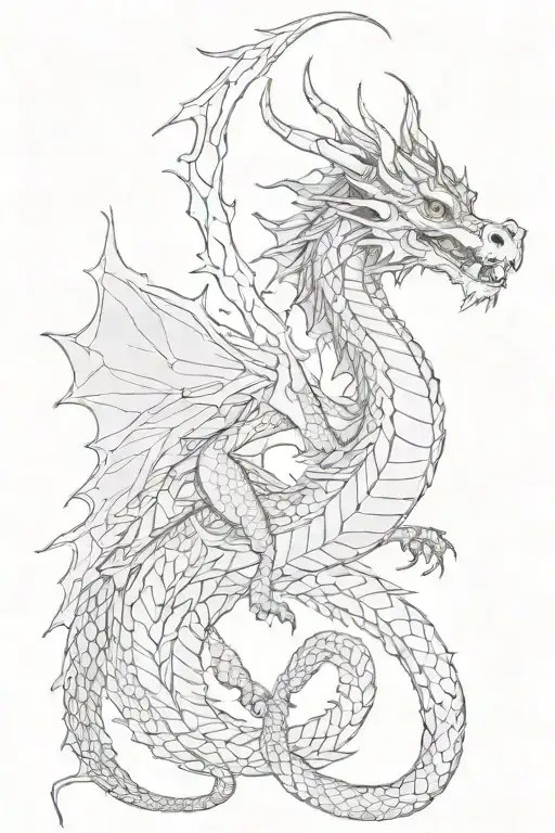 dragon wrapped length wise tattoo design idea