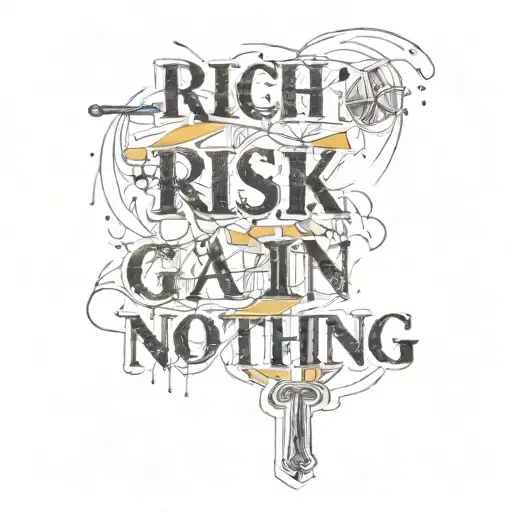 rich or risk nothing gain nothing  tattoo design idea