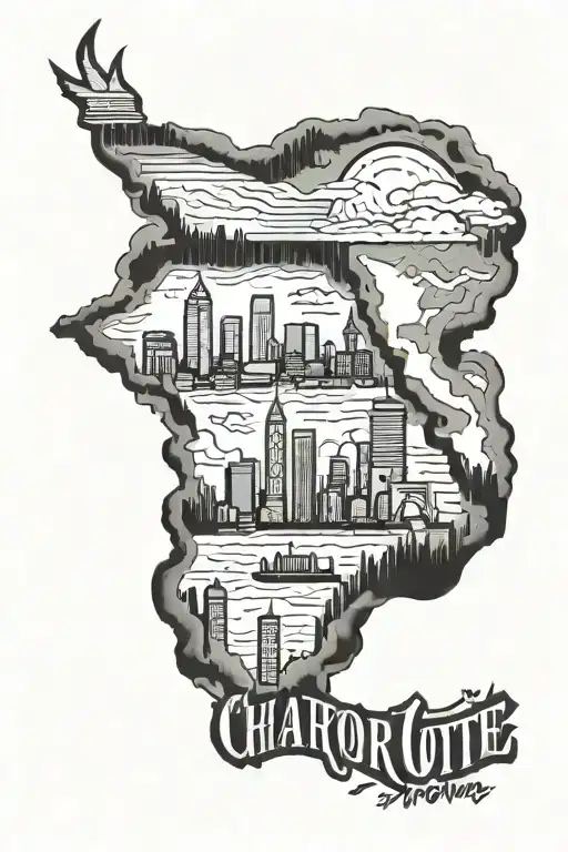 charlotte nc skyline tattoo design idea