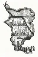 charlotte nc skyline tattoo design idea