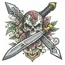 knife cute flash tattoo design idea
